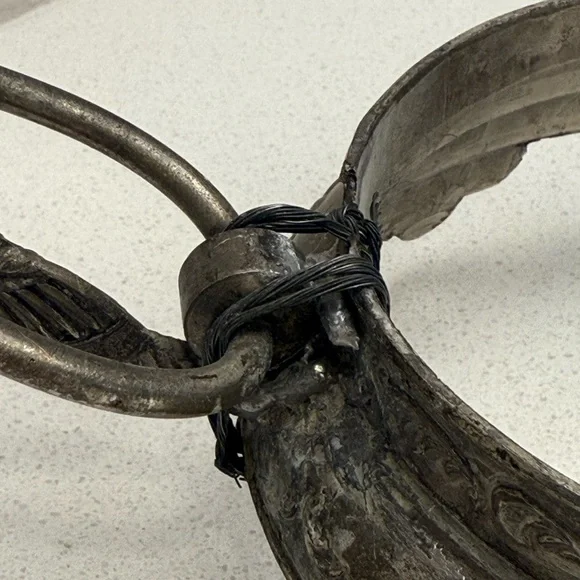 Vintage Bride's Basket Blue Fenton Ruffled Edges Bowl with Metal Holder - Picture 6 of 17